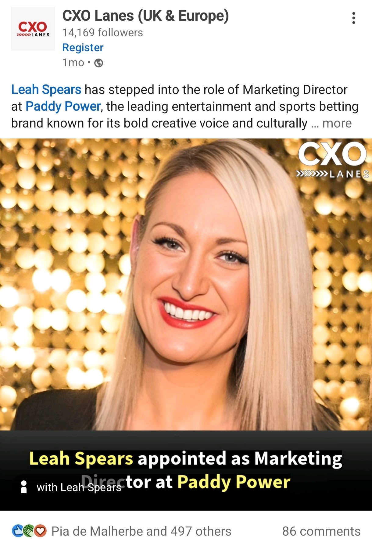 Career announcement example 2